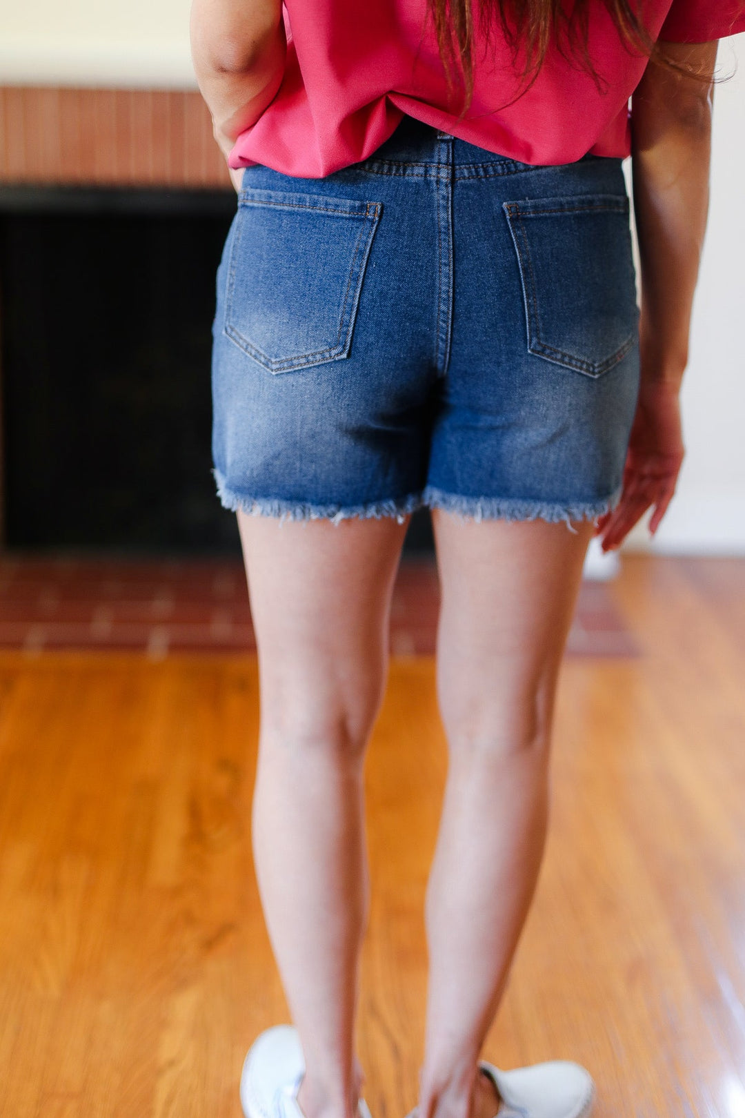 American Flag High Rise Frayed Hem Denim Shorts | Nikki &amp; Co. Boutique