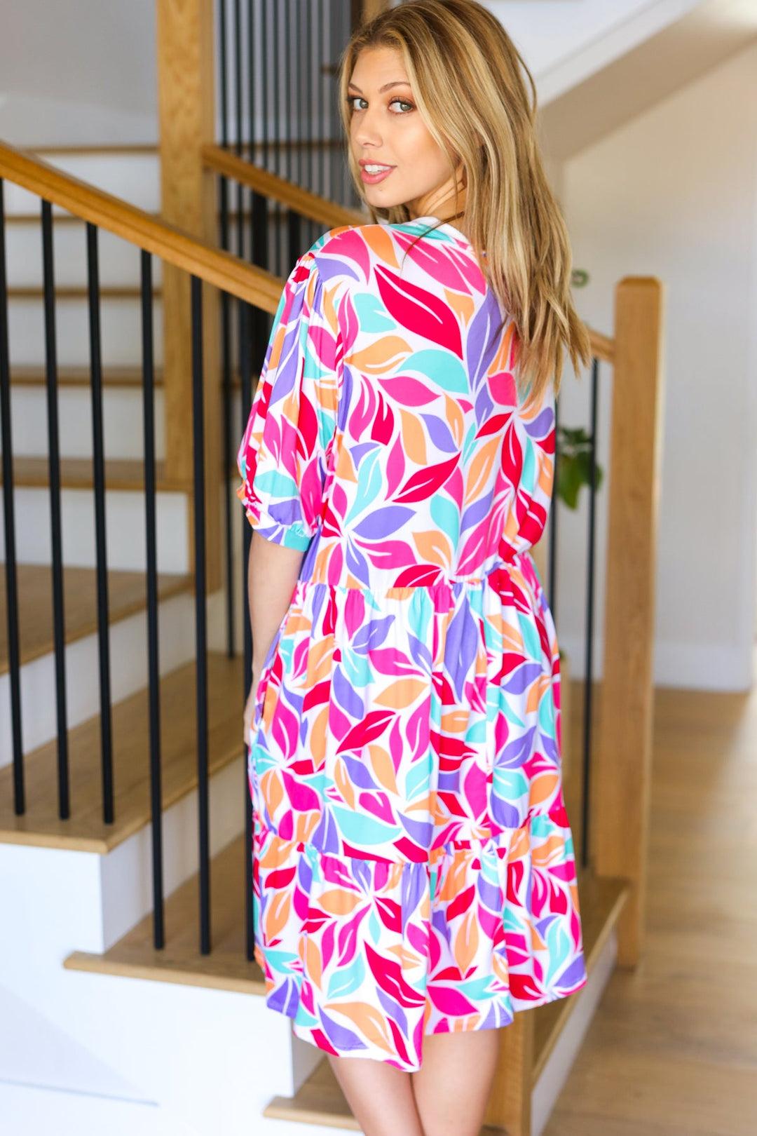 Feel Your Best Multicolor Floral Tiered Front Tie Pocketed Dress | Nikki &amp; Co. Boutique