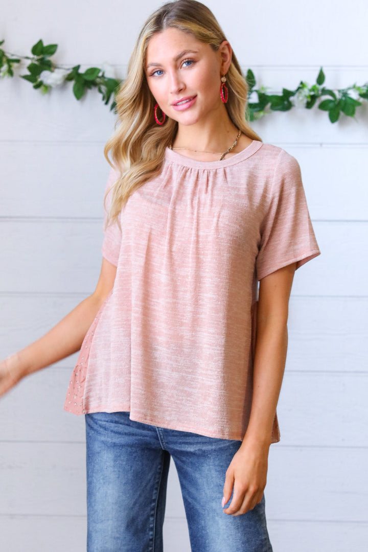 Mauve Tie Back Crinkle Floral Tops | Nikki &amp; Co. Boutique