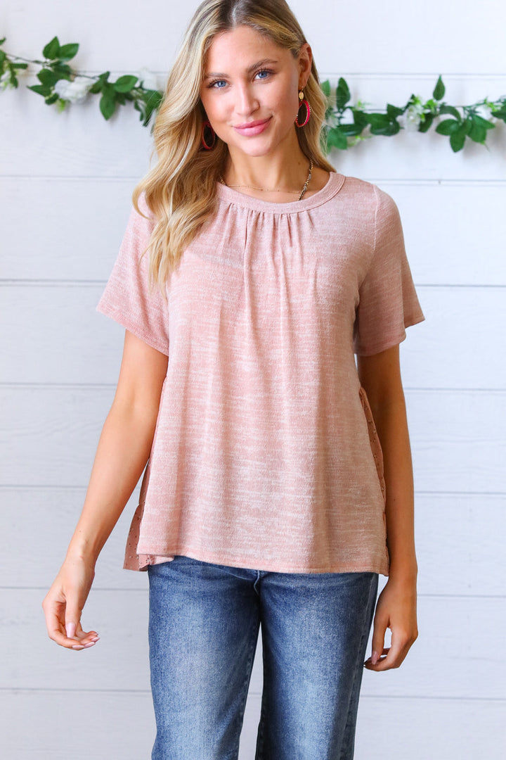 Mauve Tie Back Crinkle Floral Tops | Nikki &amp; Co. Boutique
