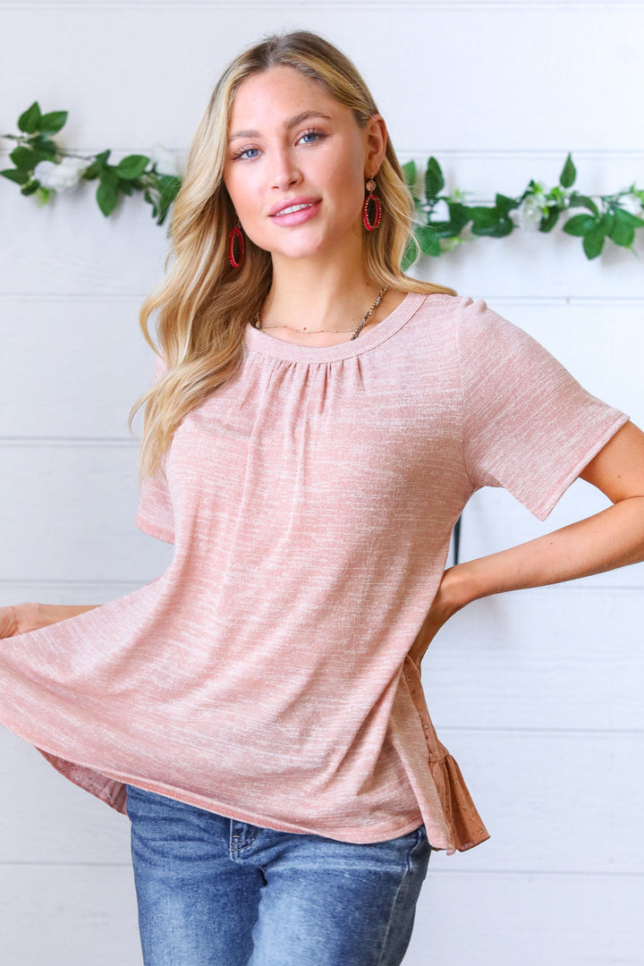 Mauve Tie Back Crinkle Floral Tops | Nikki &amp; Co. Boutique