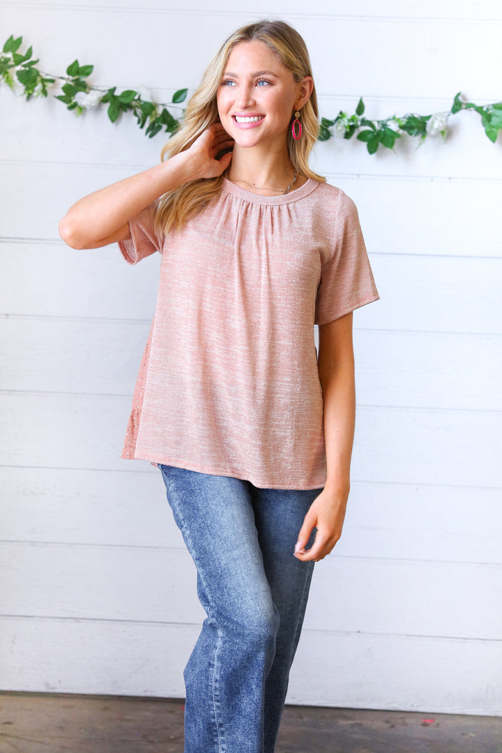 Mauve Tie Back Crinkle Floral Tops | Nikki &amp; Co. Boutique