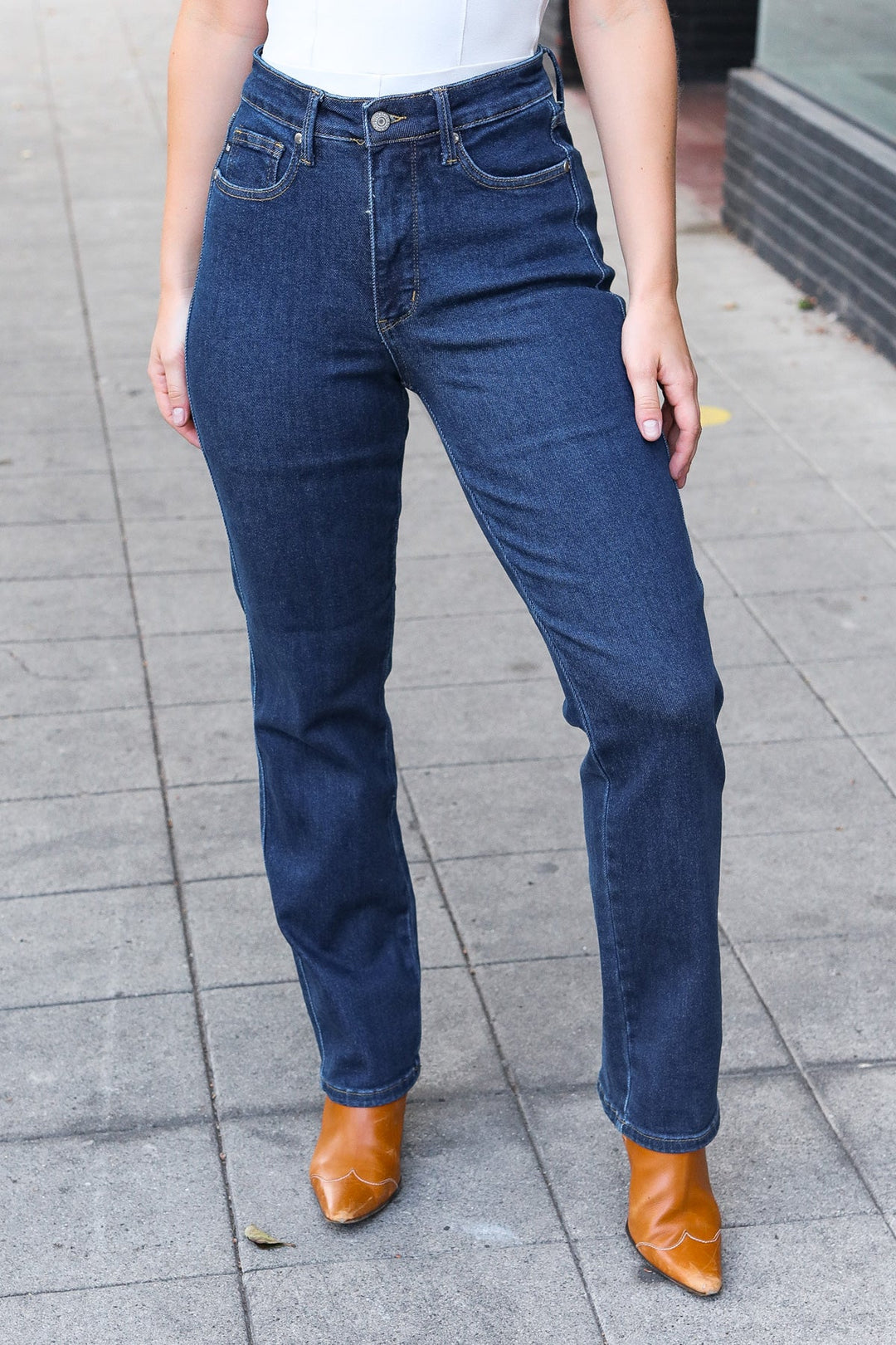 Judy Blue Dark Wash High Waisted Straight Fit Jeans | Nikki &amp; Co. Boutique