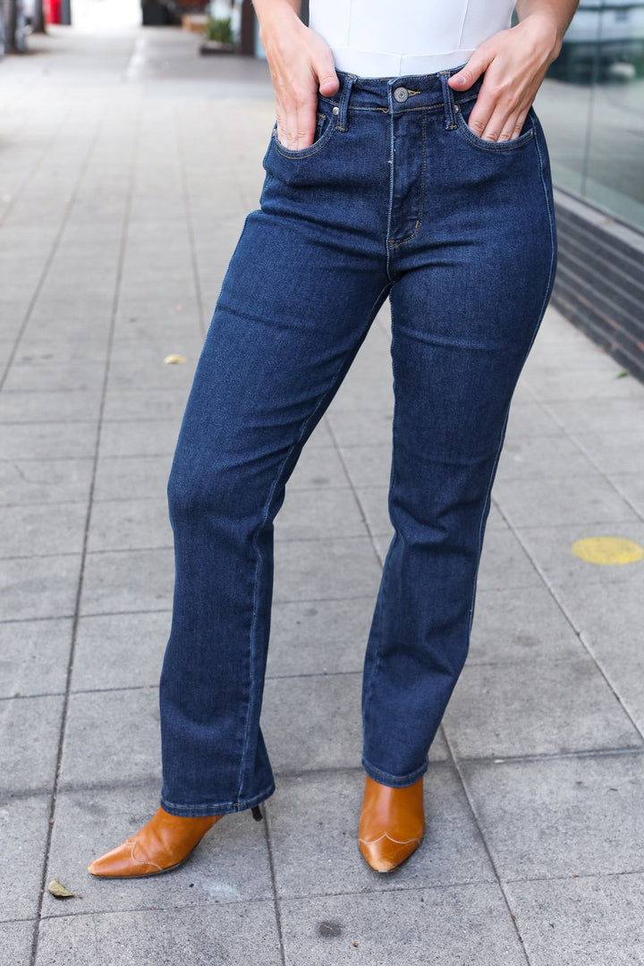 Judy Blue Dark Wash High Waisted Straight Fit Jeans | Nikki &amp; Co. Boutique