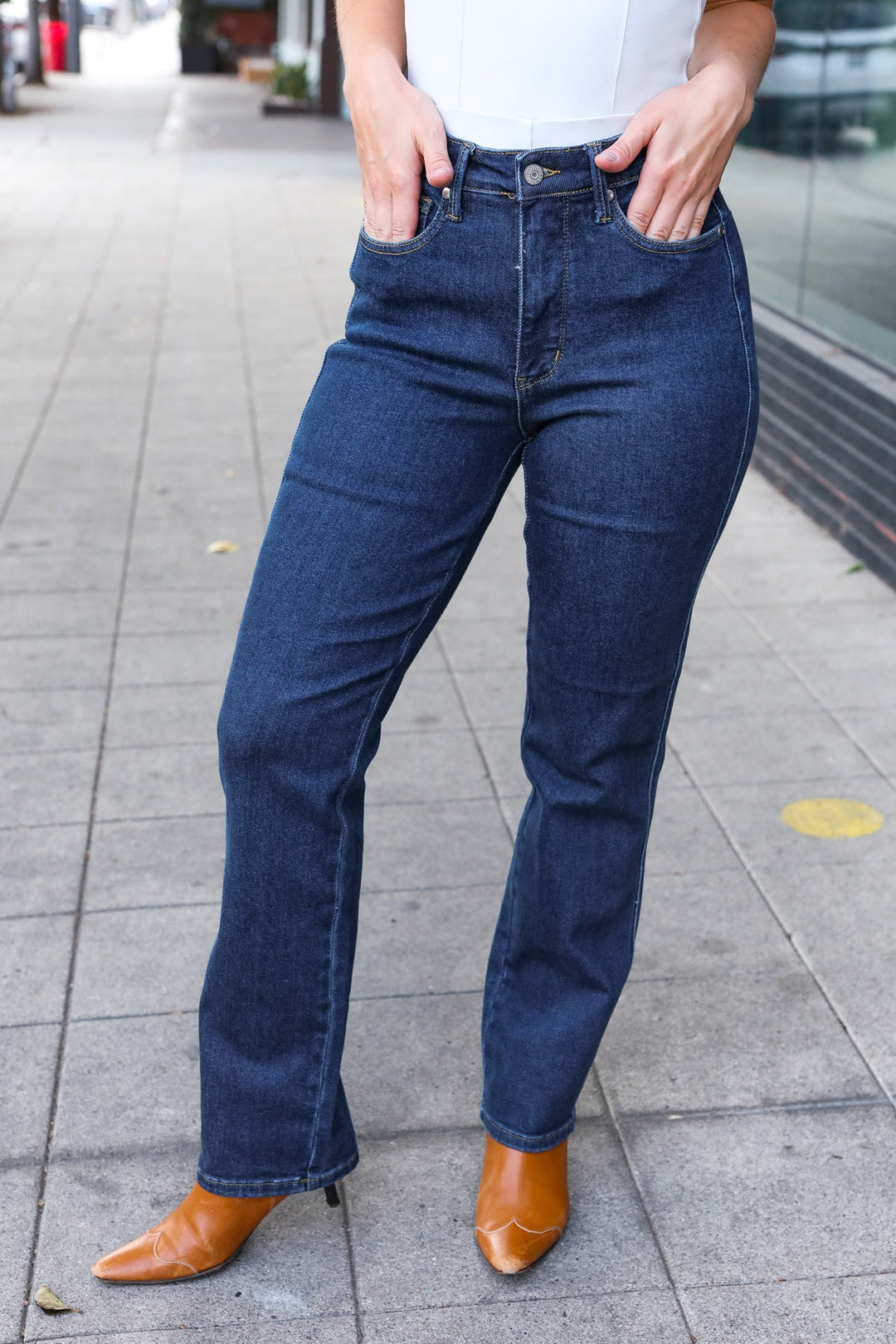 Judy Blue Dark Wash High Waisted Straight Fit Jeans | Nikki &amp; Co. Boutique