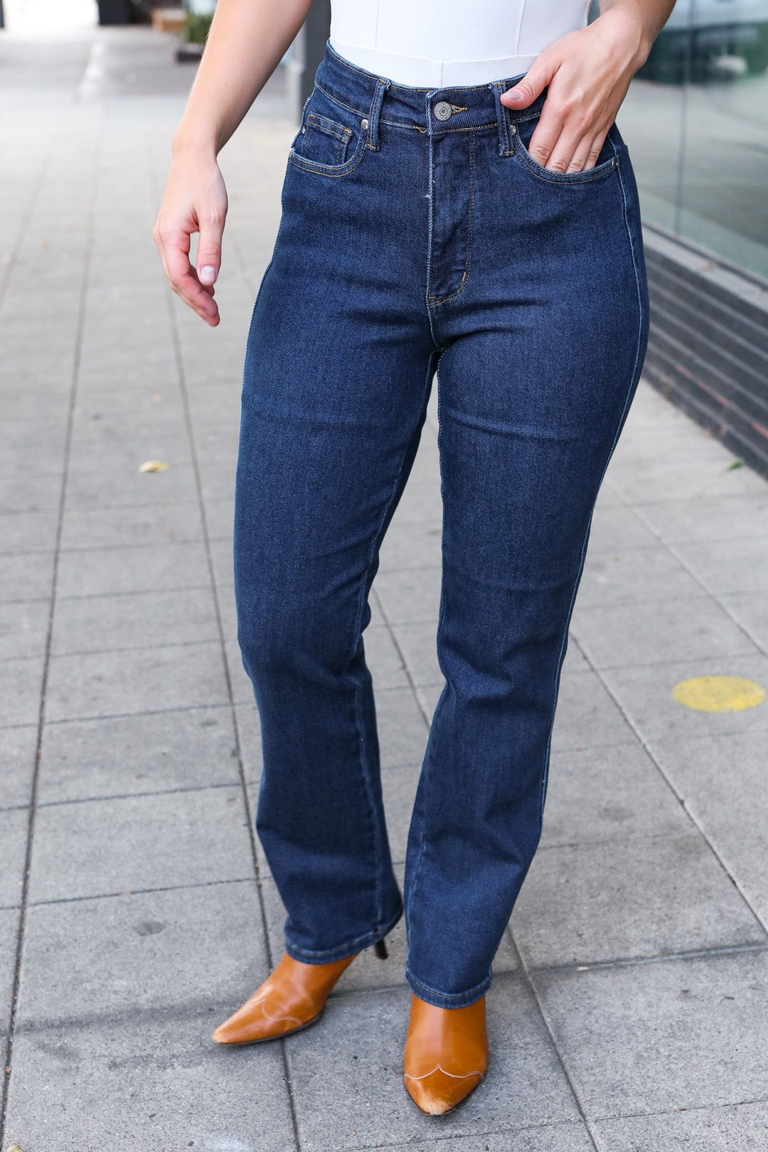 Judy Blue Dark Wash High Waisted Straight Fit Jeans | Nikki &amp; Co. Boutique