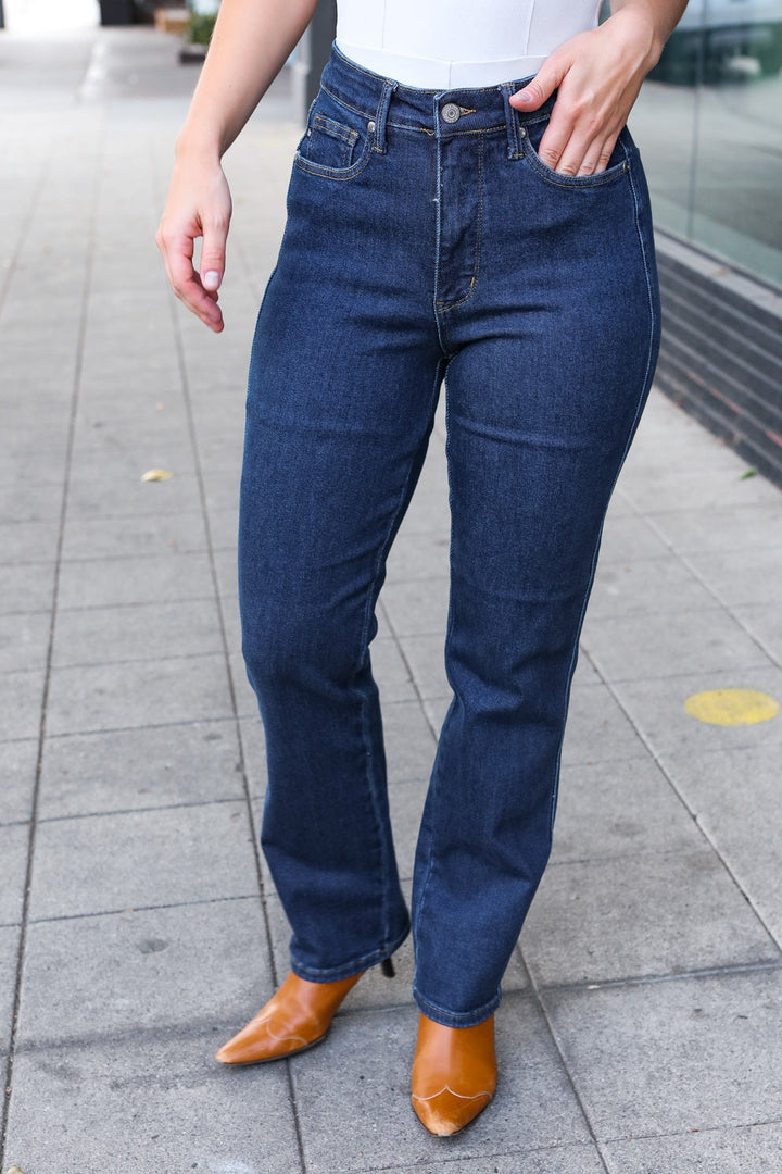 Judy Blue Dark Wash High Waisted Straight Fit Jeans | Nikki &amp; Co. Boutique