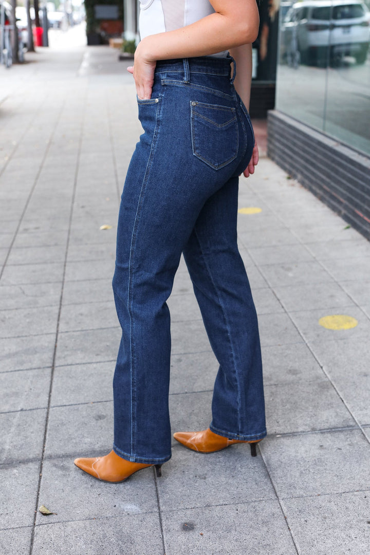 Judy Blue Dark Wash High Waisted Straight Fit Jeans | Nikki &amp; Co. Boutique