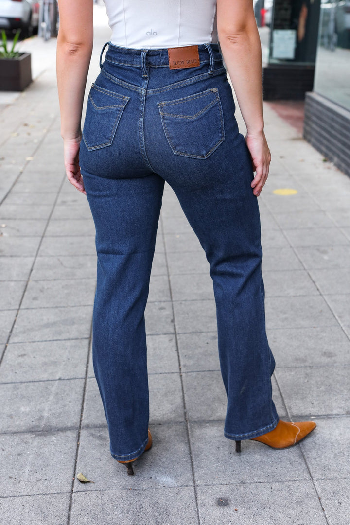 Judy Blue Dark Wash High Waisted Straight Fit Jeans | Nikki &amp; Co. Boutique