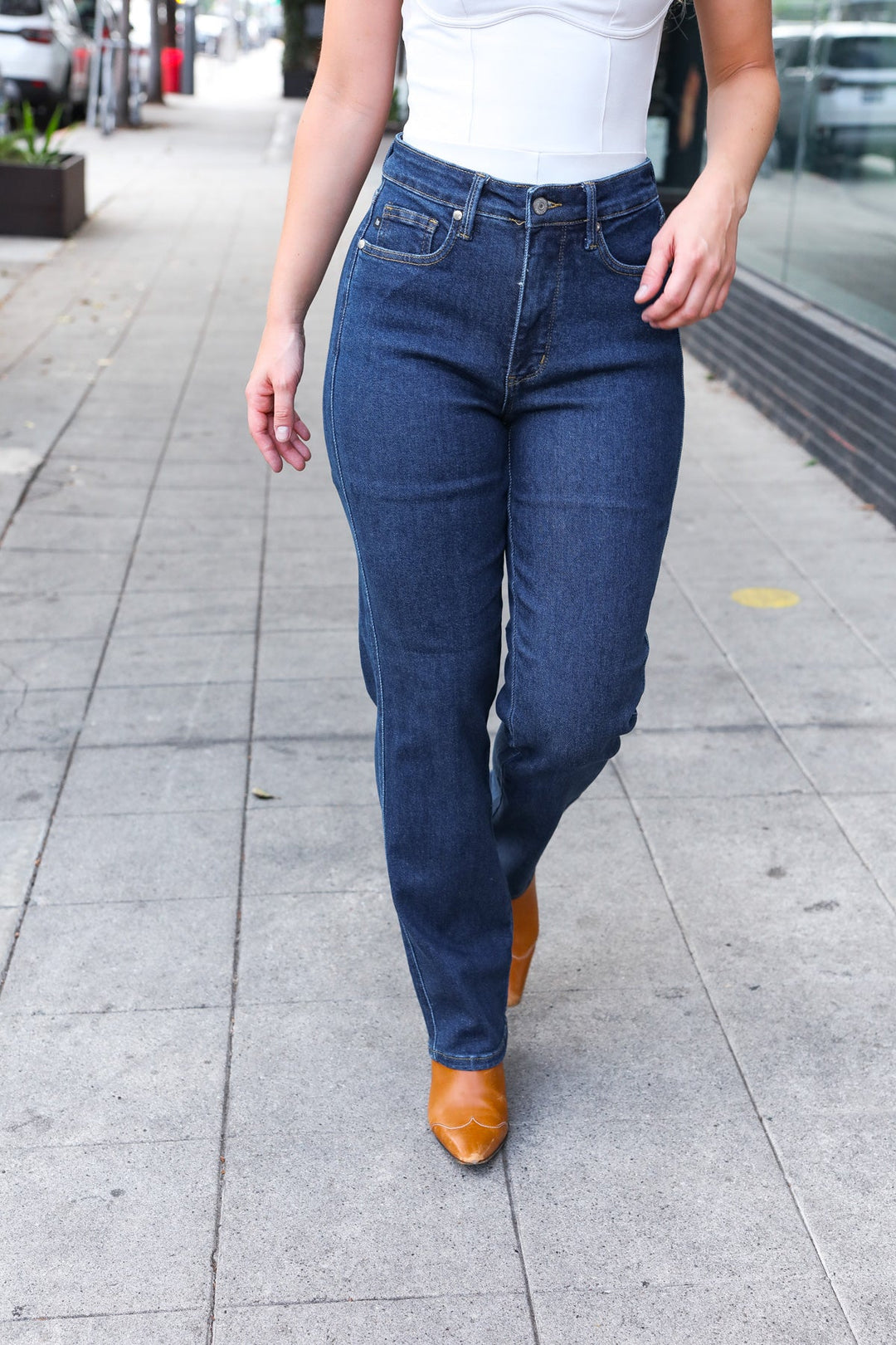 Judy Blue Dark Wash High Waisted Straight Fit Jeans | Nikki &amp; Co. Boutique