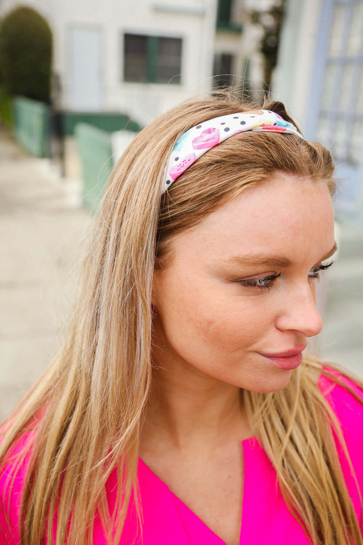 Multicolor Polka Dot &amp; Heart Candy Twist Headband | Nikki &amp; Co. Boutique