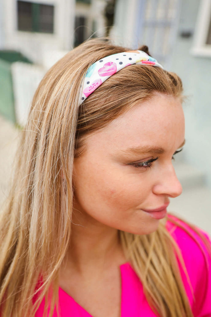Multicolor Polka Dot &amp; Heart Candy Twist Headband | Nikki &amp; Co. Boutique