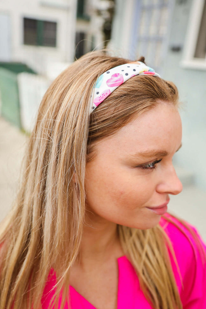 Multicolor Polka Dot &amp; Heart Candy Twist Headband | Nikki &amp; Co. Boutique