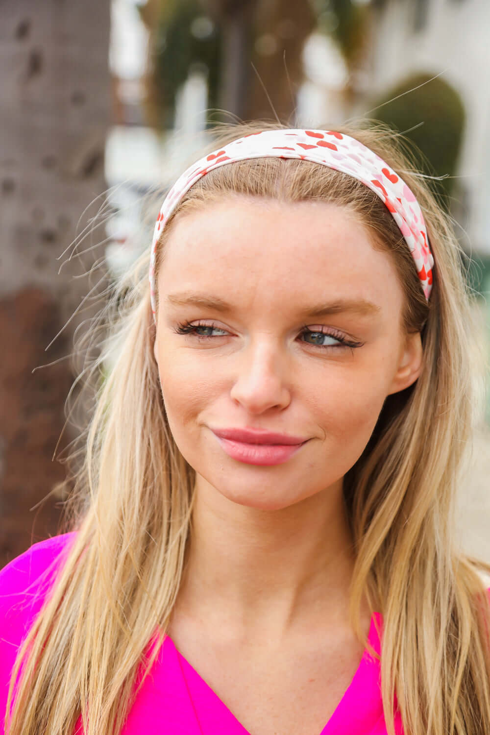 Red &amp; Pink Heart Print Stretchy Twist Headband | Nikki &amp; Co. Boutique