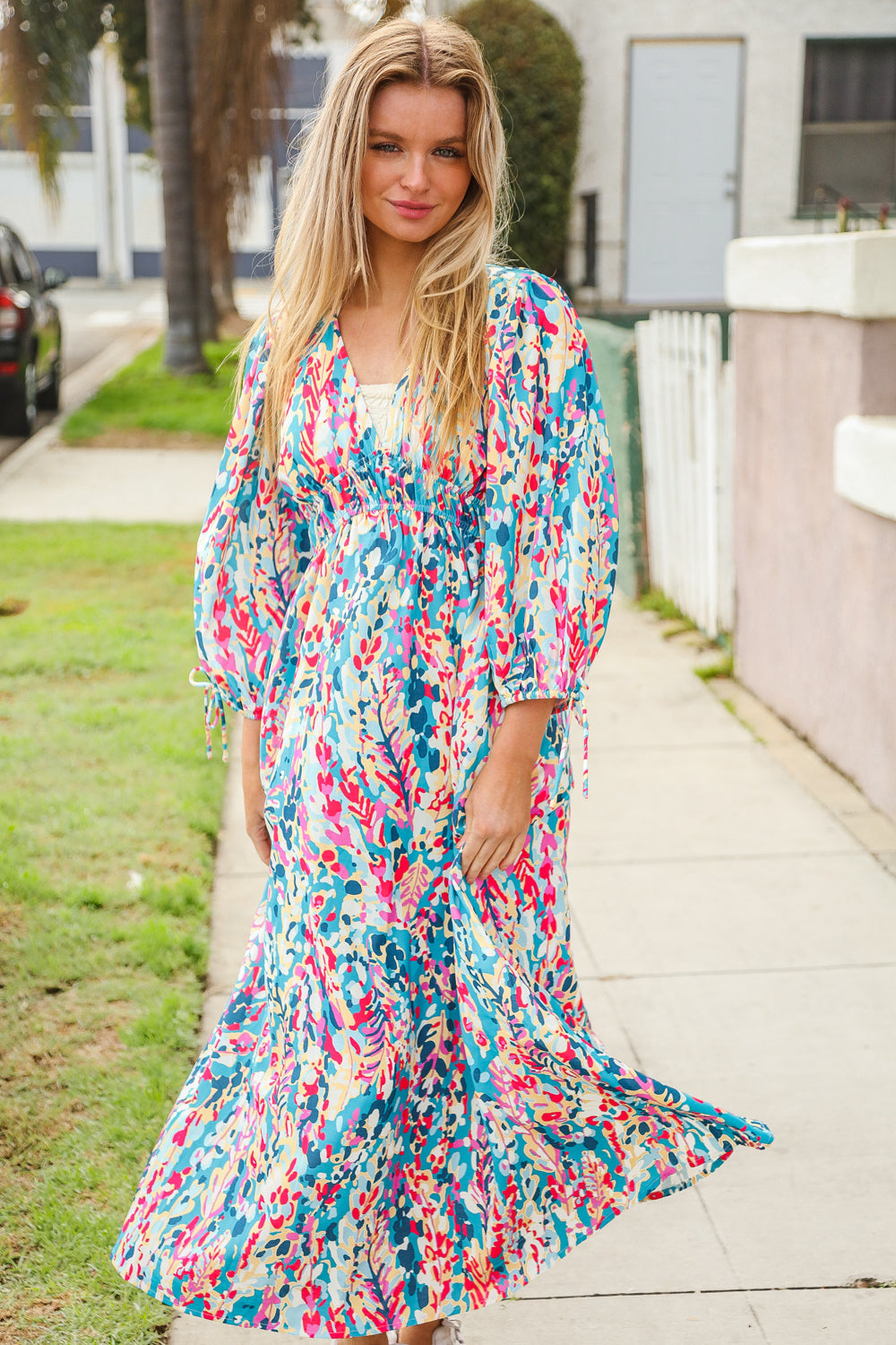 Star Struck Vintage Floral Midi Dress with Side Pockets | Nikki &amp; Co. Boutique