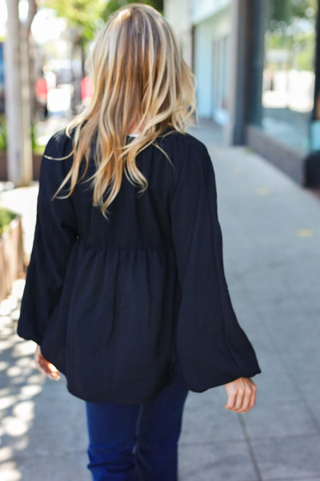 Simple Elegance Black V Neck Babydoll Woven Top - Nikki &amp; Co. Boutique