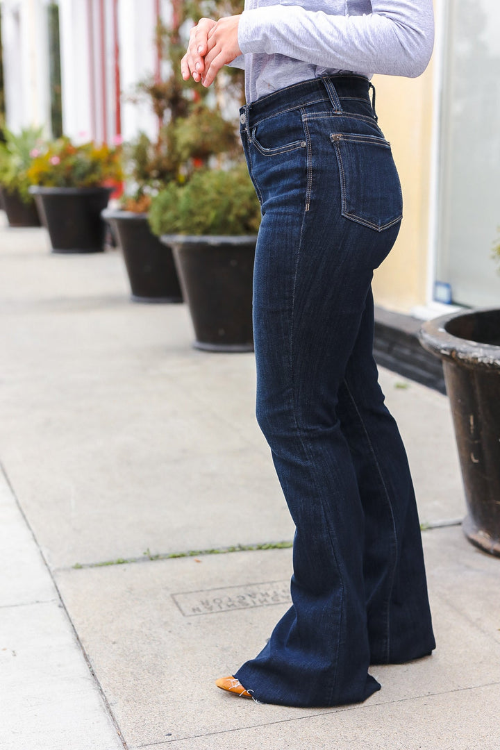 Judy Blue Dark Wash Raw Hem Jeans | Nikki &amp; Co. Boutique