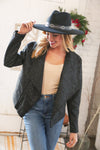 Black Holiday Matte Foiled Cheetah Print Blazer Jacket - Nikki and Co Boutique