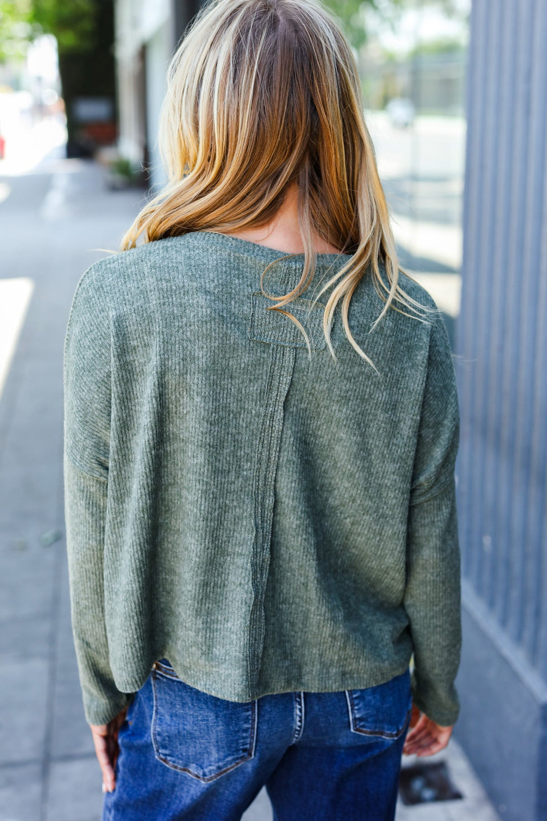 Olive Ribbed Dolman Cropped Sweater | Nikki &amp; Co. Boutique