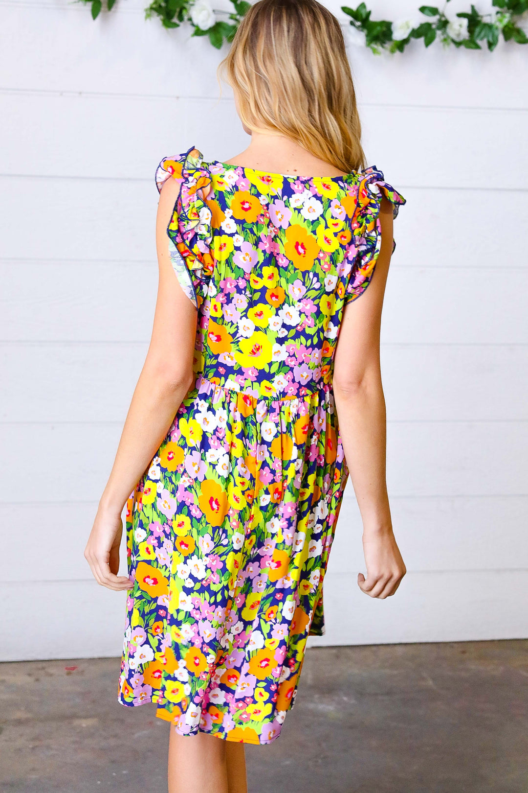 Indigo &amp; Lemon Floral Babydoll Ruffle Dress | Nikki &amp; Co. Boutique