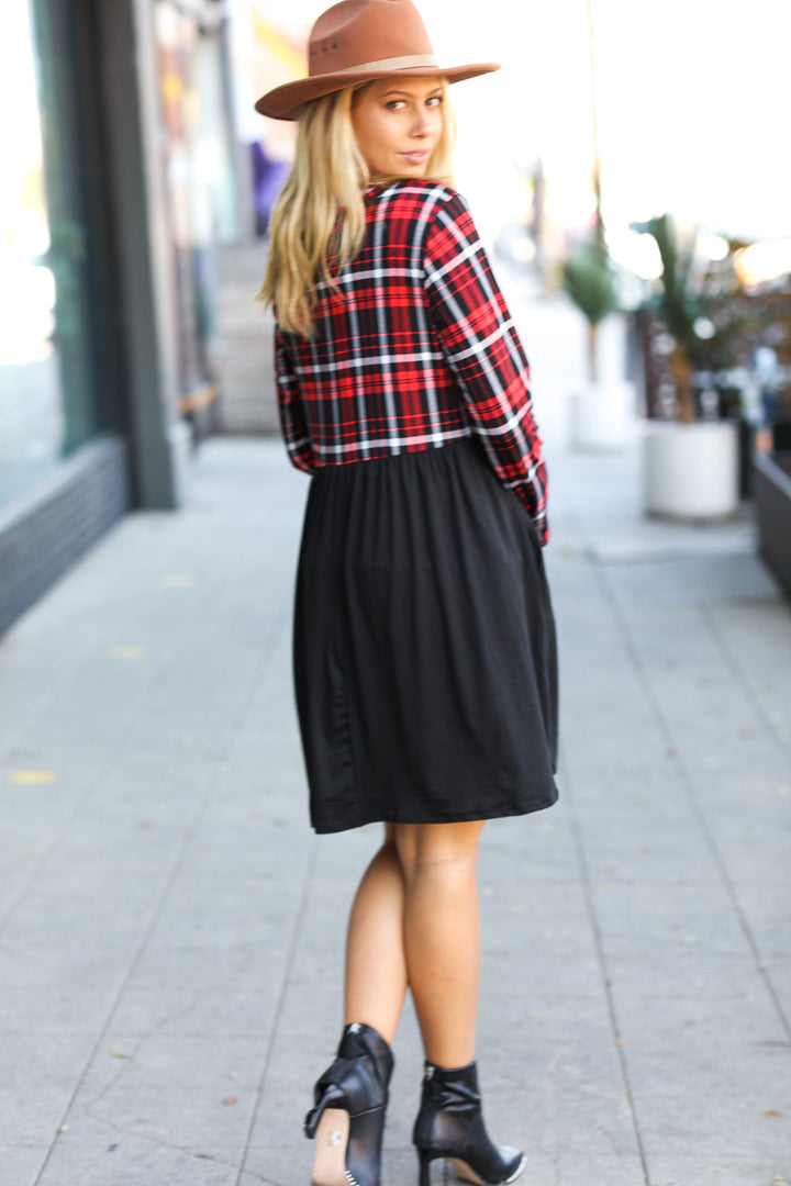 Plaid Twofer Babydoll Dress | Nikki &amp; Co. Boutique