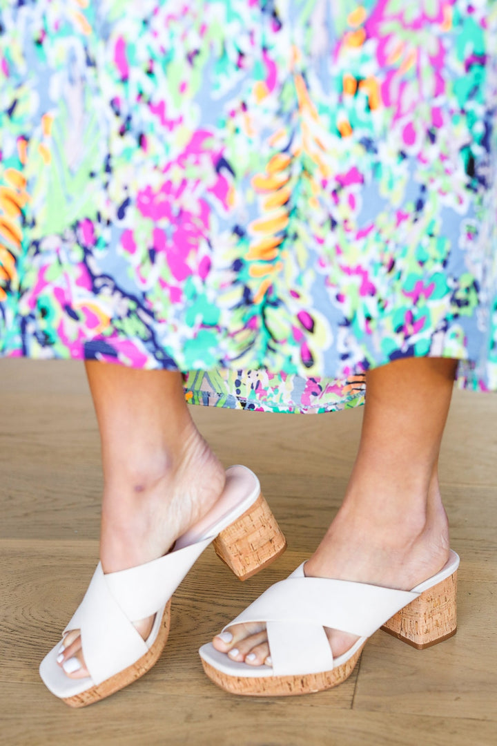 Bone Chandra Faux Leather Cork Platform Sandals | Nikki &amp; Co. Boutique