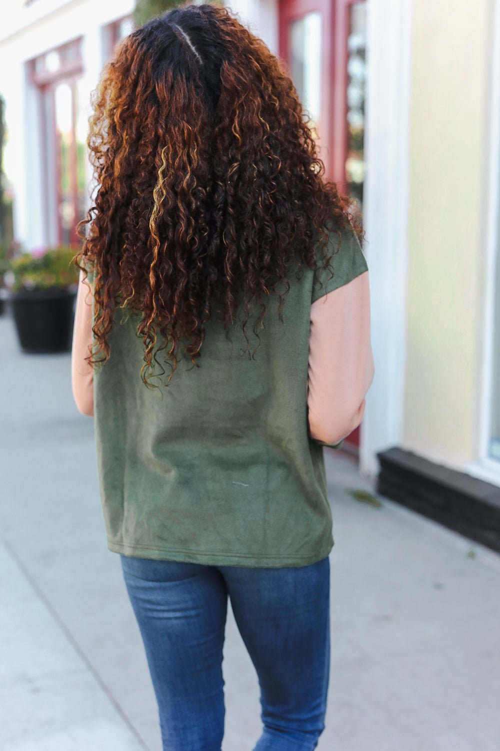 Cool Vibes Taupe/Green Fleece Zip Up Cinched Hem Pullover | Nikki &amp; Co. Boutique