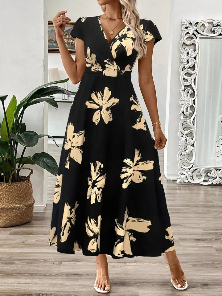Surplice Cap Sleeve Midi Dress - Nikki &amp; Co. Boutique
