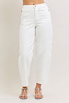 Judy Blue (NP) - High Waisted White Barrel Jeans - Nikki and Co Boutique