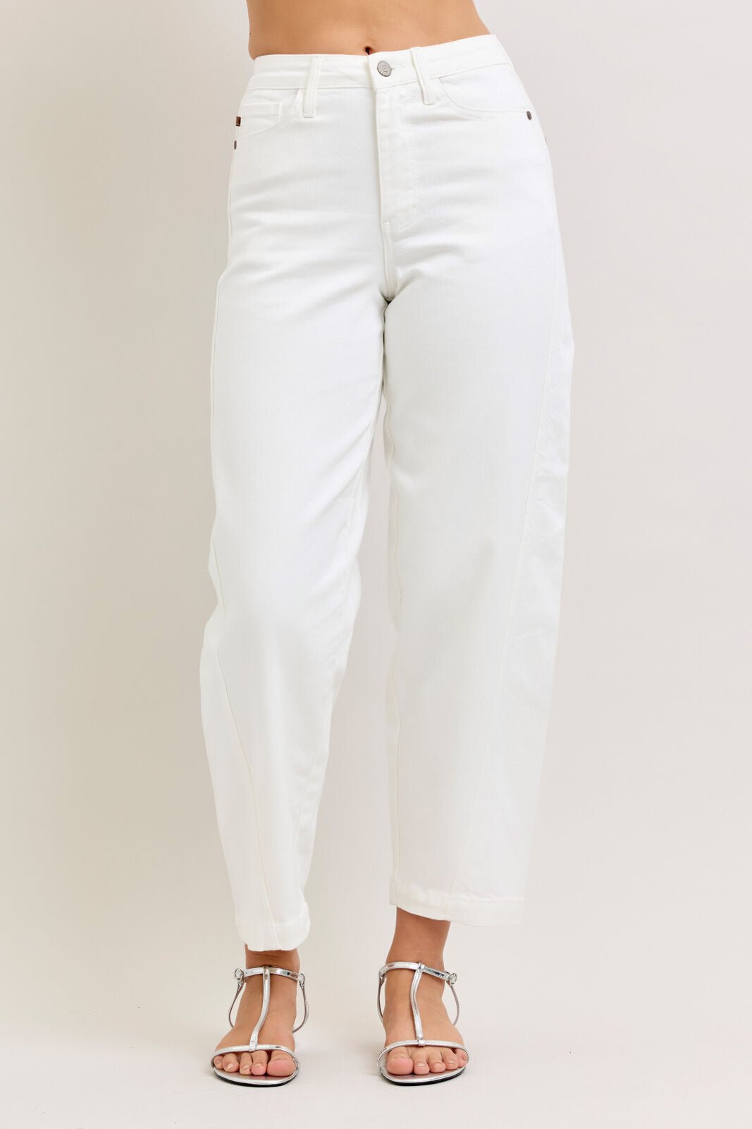Judy Blue (NP) - High Waisted White Barrel Jeans | Nikki & Co. Boutique