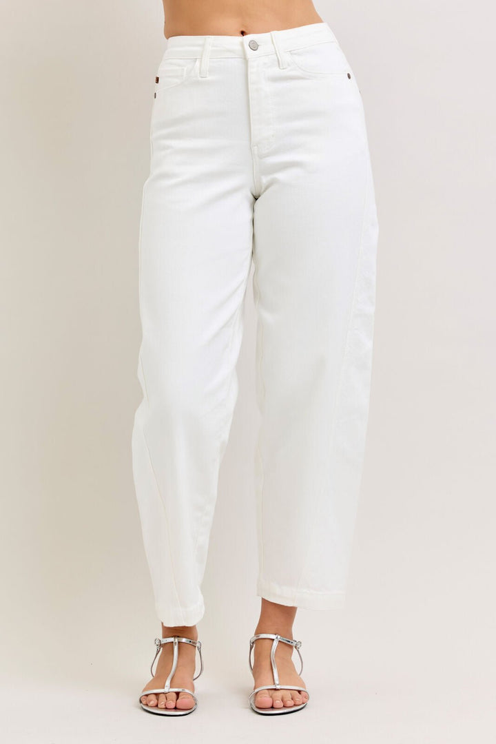 Judy Blue (NP) - High Waisted White Barrel Jeans | Nikki &amp; Co. Boutique