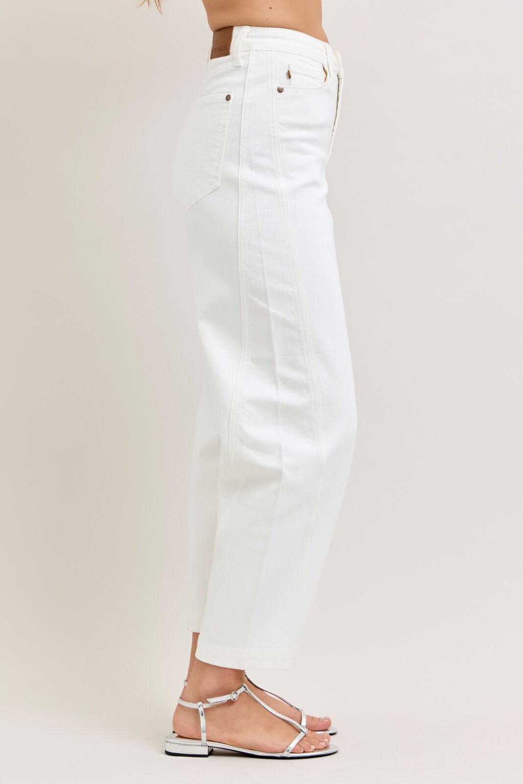 Judy Blue (NP) - High Waisted White Barrel Jeans - Nikki and Co Boutique