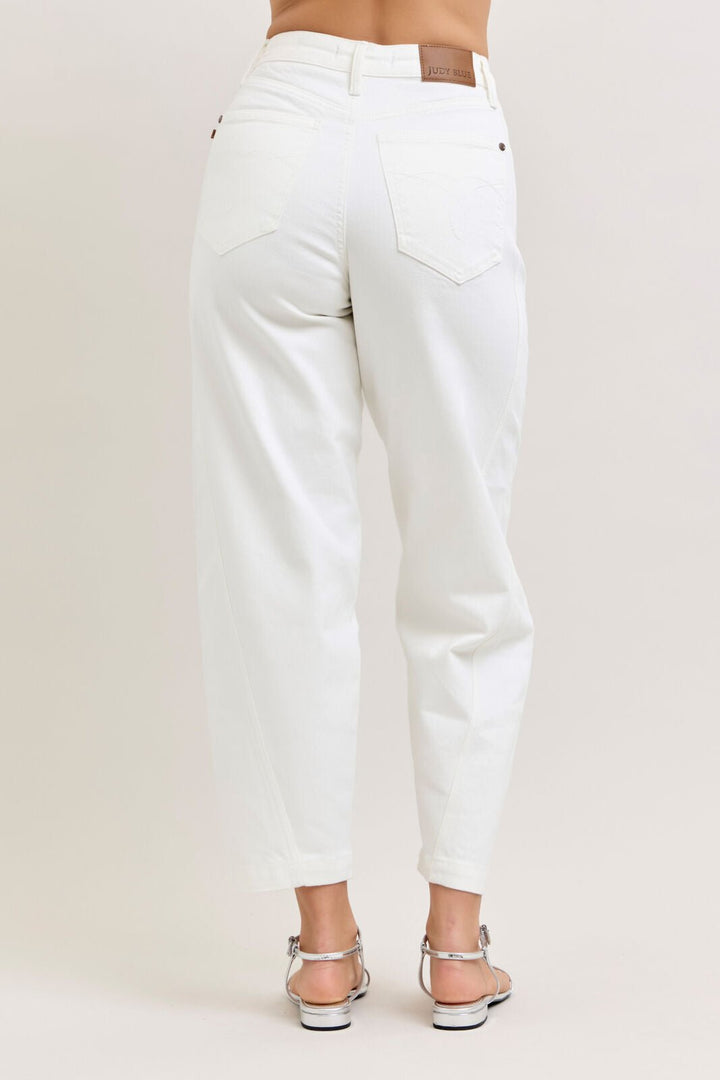 Judy Blue (NP) - High Waisted White Barrel Jeans | Nikki &amp; Co. Boutique