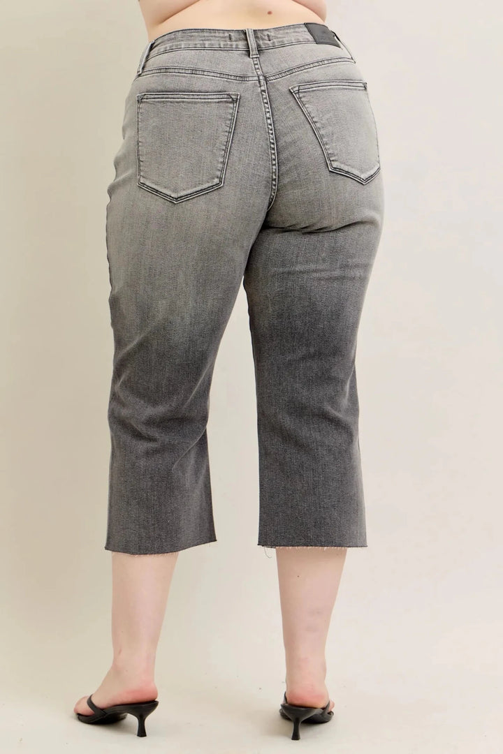 Judy Blue Full Size Wide Leg Capris Jeans Plus Size - Nikki &amp; Co. Boutique
