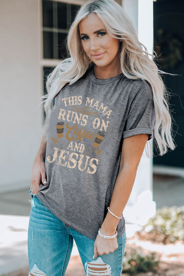 Slogan Graphic Round Neck Tees - Nikki &amp; Co. Boutique