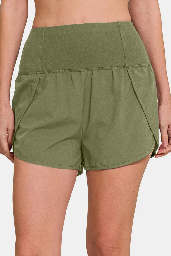 Zenana High-Waisted Zippered Back Pocket Active Shorts | Nikki &amp; Co. Boutique