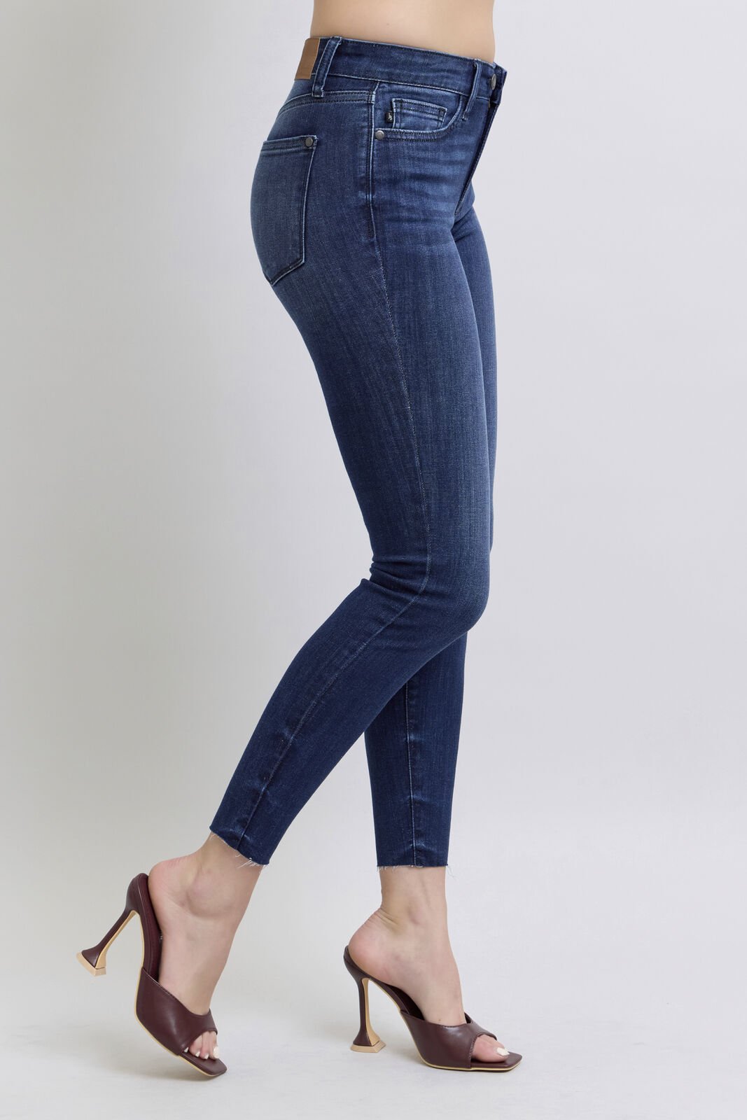 Judy Blue (NP) - Mid Rise Skinny Dark Wash Jeans, Raw Hem | Nikki &amp; Co. Boutique