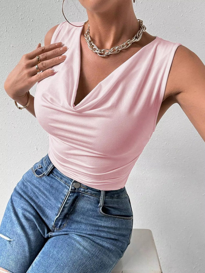 Ruched Cowl Neck Tank - Nikki &amp; Co. Boutique