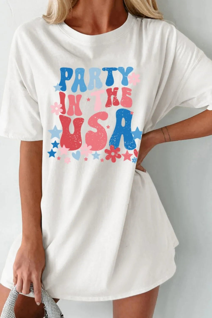 PARTY IN THE USA Graphic Oversized Tees | Nikki &amp; Co. Boutique