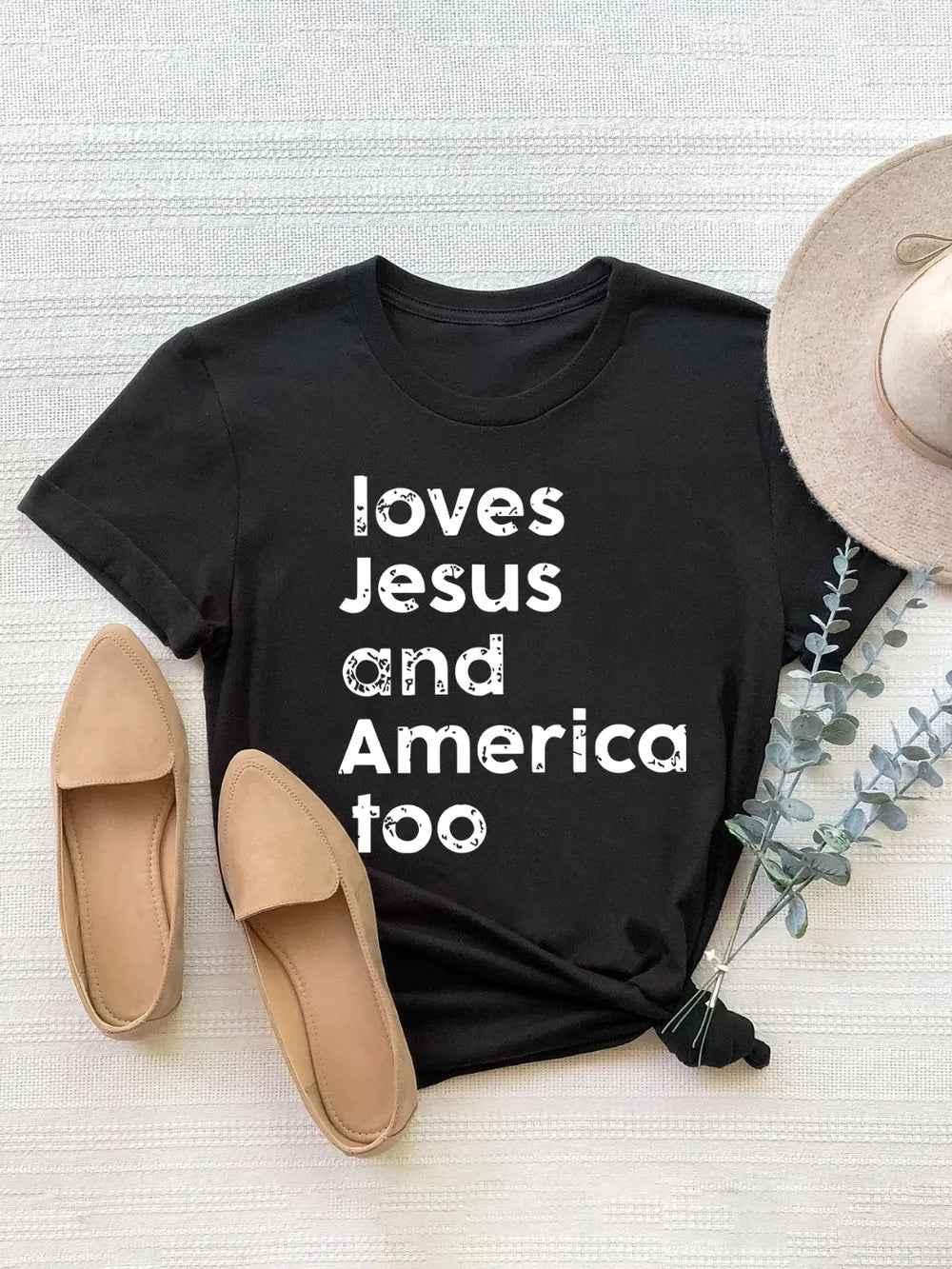 Letter Graphic Round Neck Shorts Sleeve T-Shirt - Nikki &amp; Co. Boutique