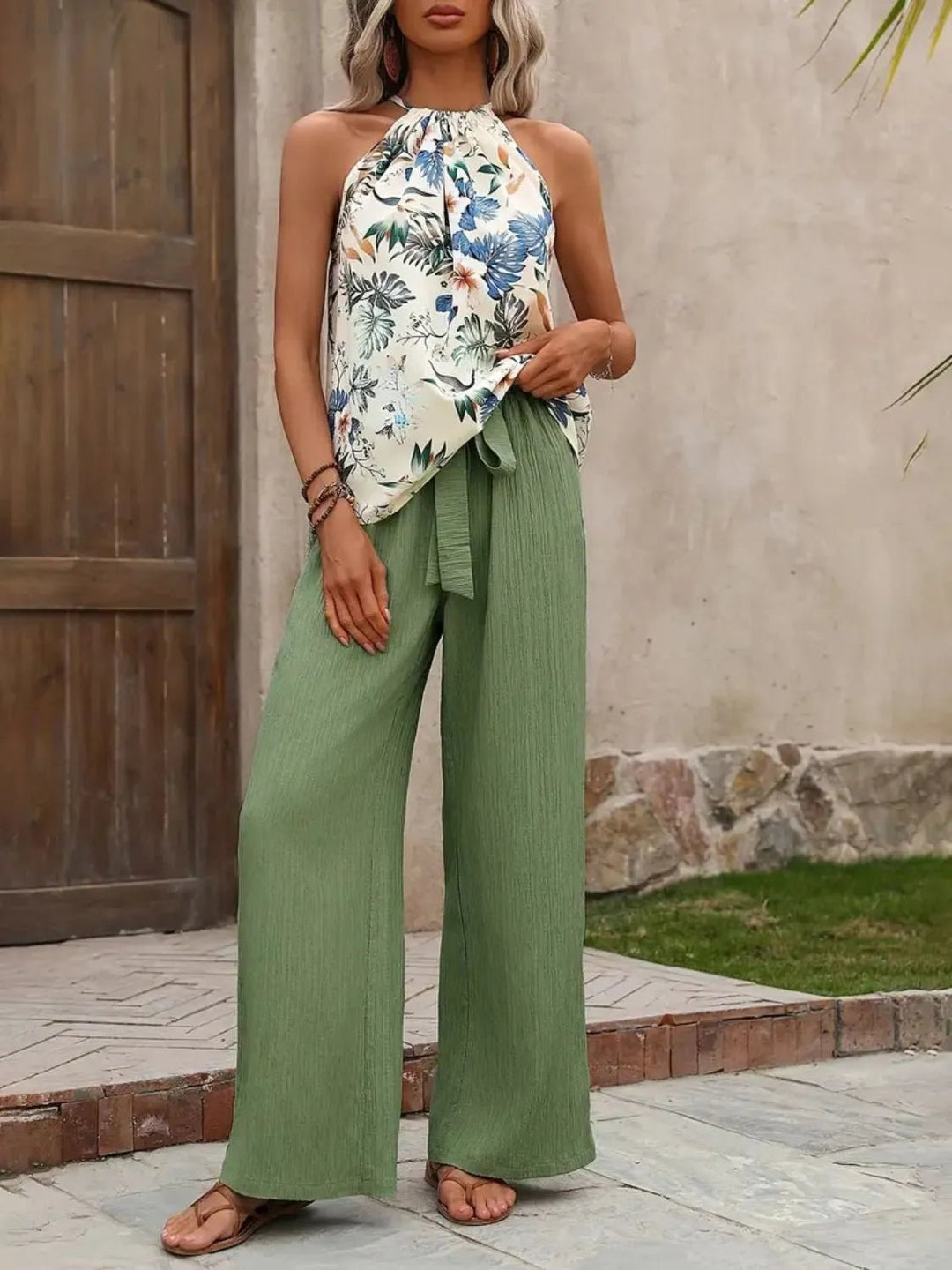 Printed Tank Tops and Wide Leg Pants Sets | Nikki &amp; Co. Boutique