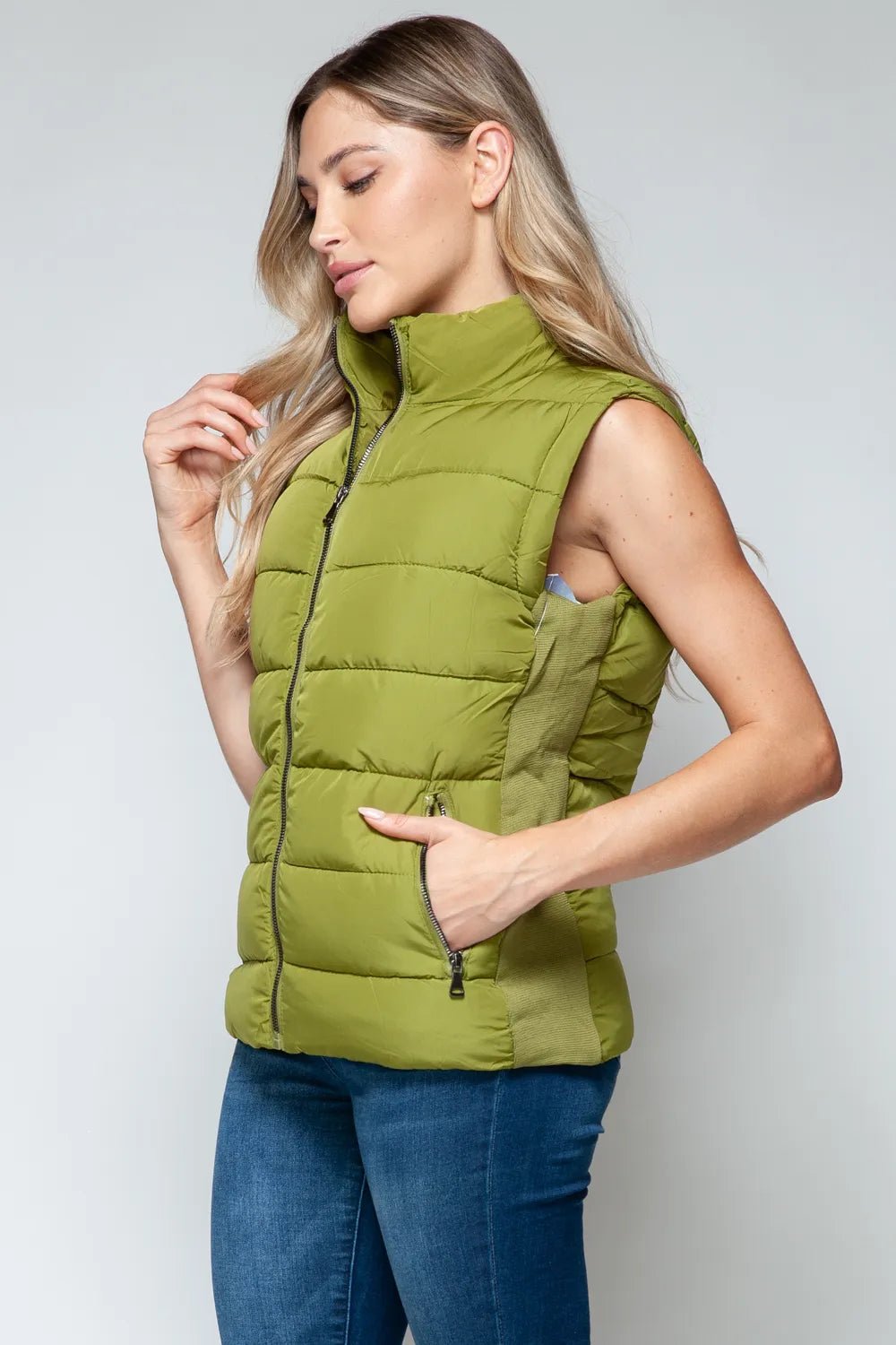 Snobbish Zip Up Turtleneck Vest with Pockets - Nikki &amp; Co. Boutique