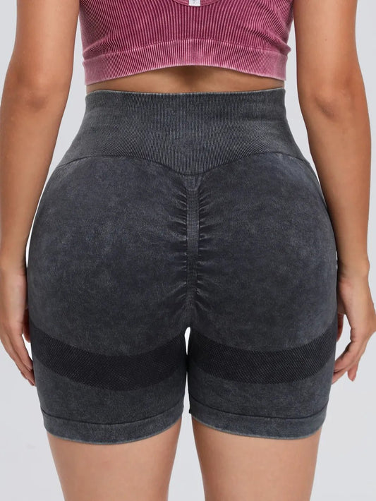 Washed High Waist Active Shorts - Nikki and Co Boutique