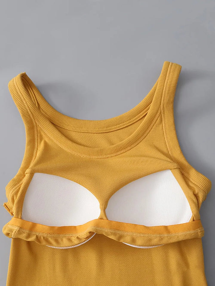 Round Neck Tank with Built - In Bra - Nikki &amp; Co. Boutique