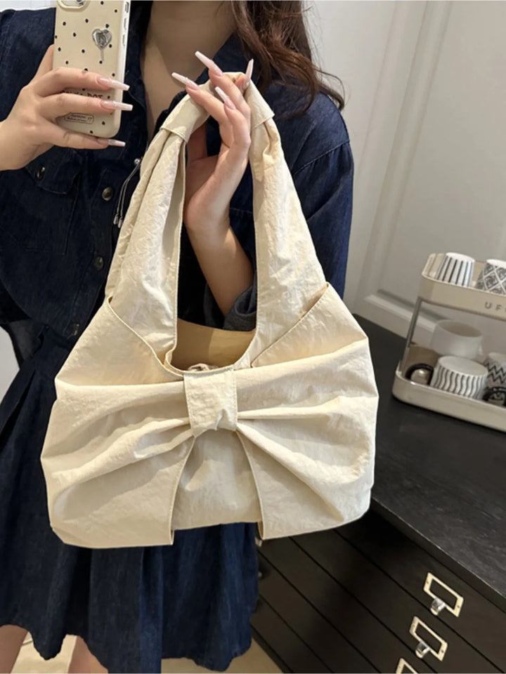 Ruched Bow Shoulder Bag - Nikki &amp; Co. Boutique