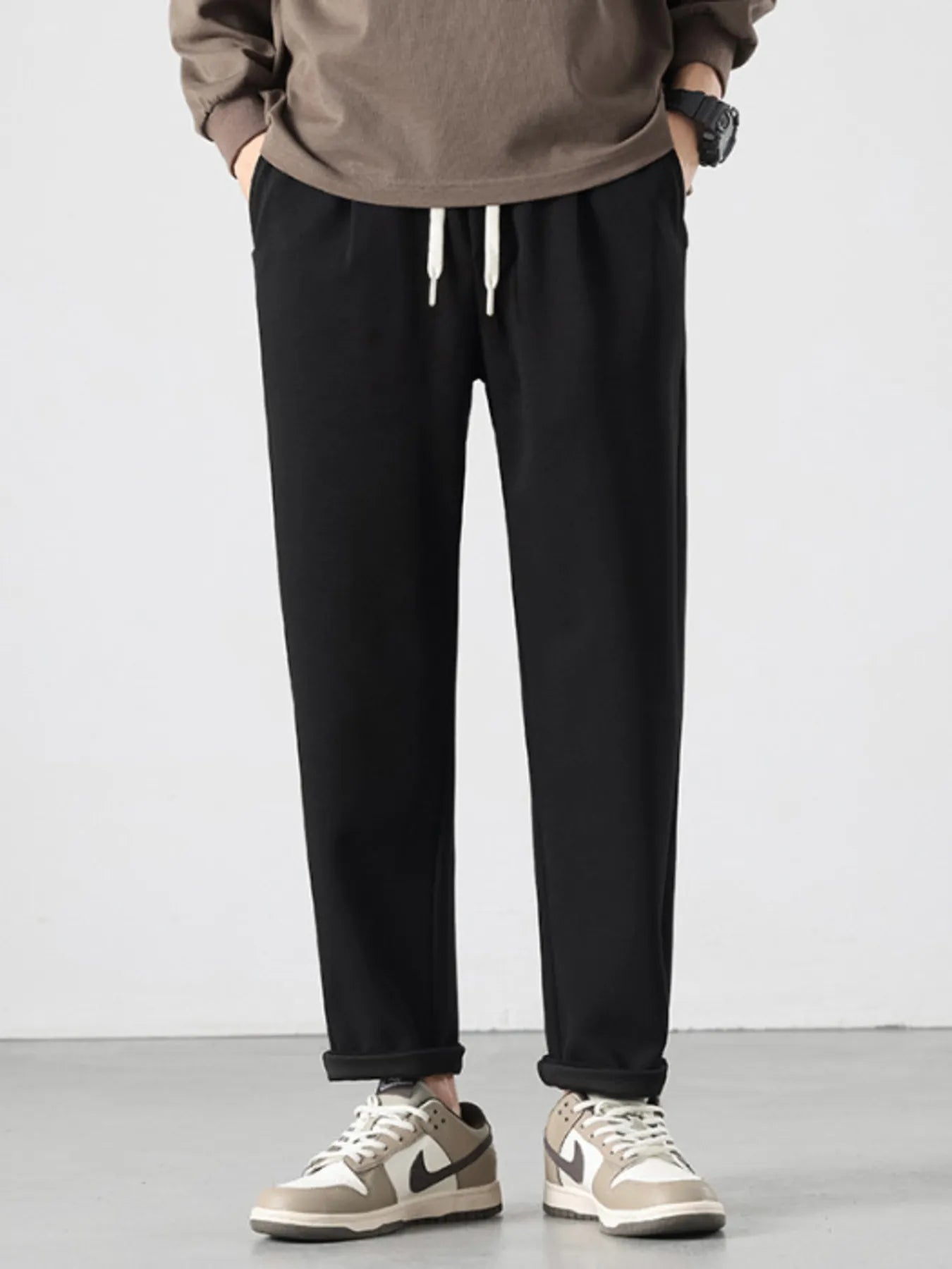 Men's Full Size Drawstring Track Pants with Relaxed Fit Plus Size - Nikki and Co Boutique