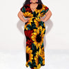 Plus Size Floral Print Maxi Dress V Neck Summer Casual Elegant Long Dress for Women