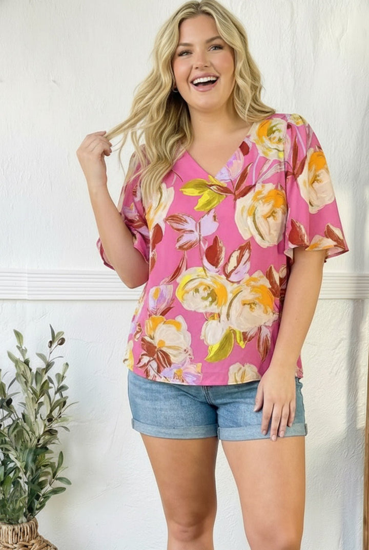Floral Muse V Neck Blouse | Nikki &amp; Co. Boutique