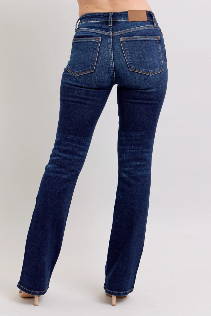 Blue jeans on a plain background