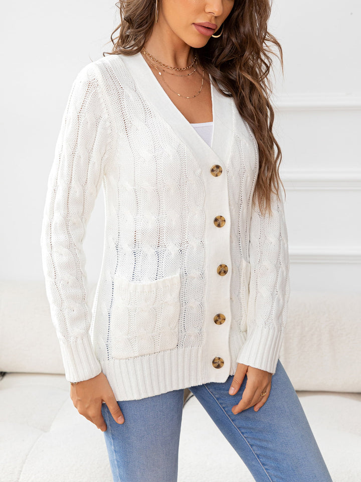 Button Down Cable-Knit Cardigan | Nikki &amp; Co. Boutique